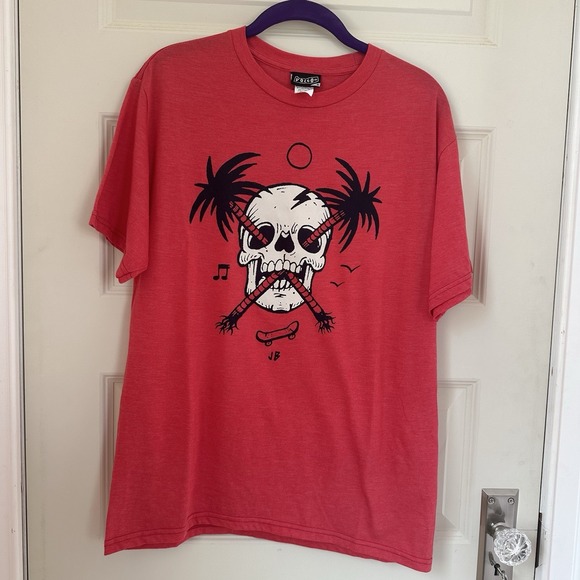 Volcom Other - VTG Y2K Volcom Skateboard Shirt Men's M Red Black Graphic Summer Grunge Skull